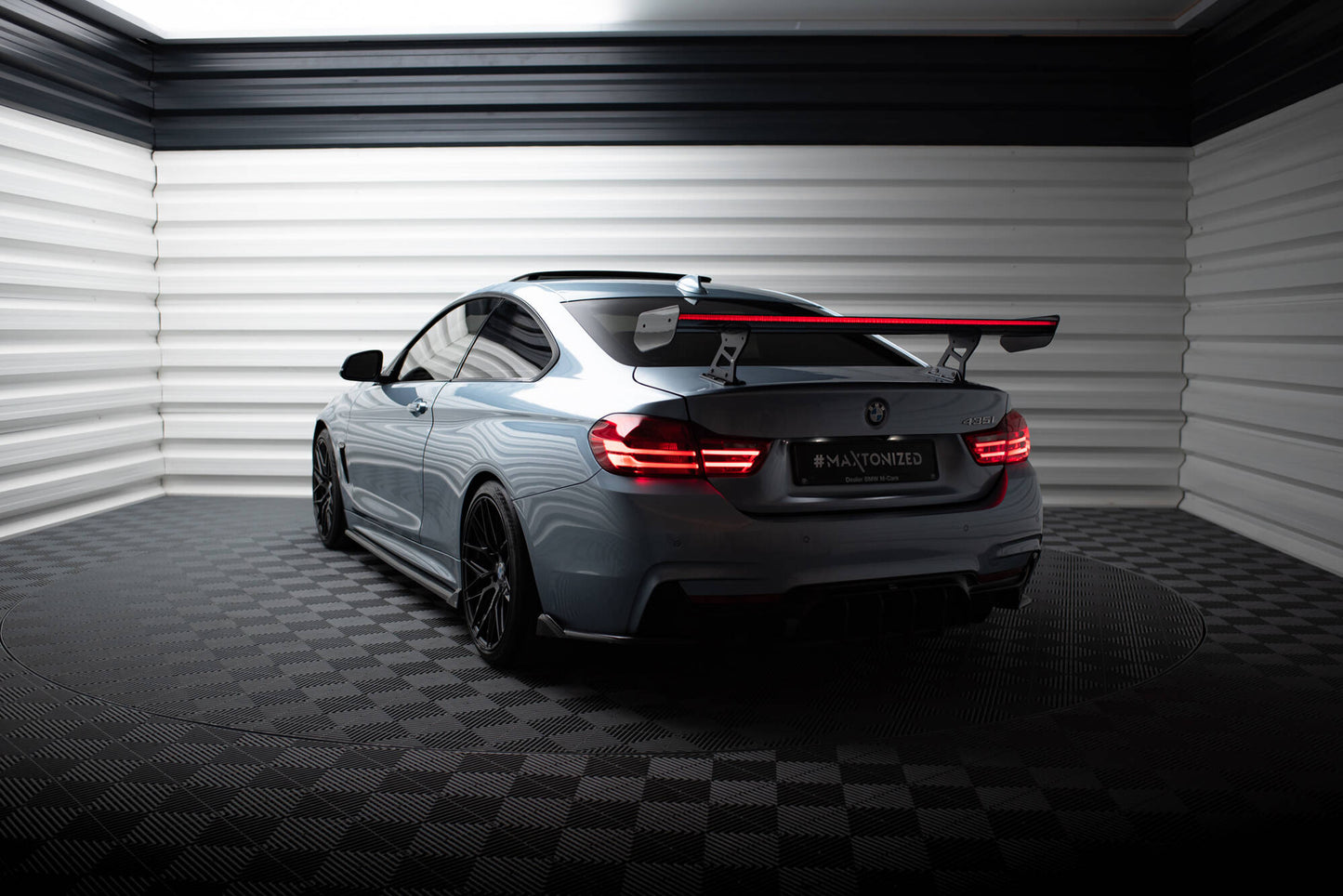 Carbon spoiler with internal brackets uprights + led bmw 4 f32 / 4 f32 m-pack coupe