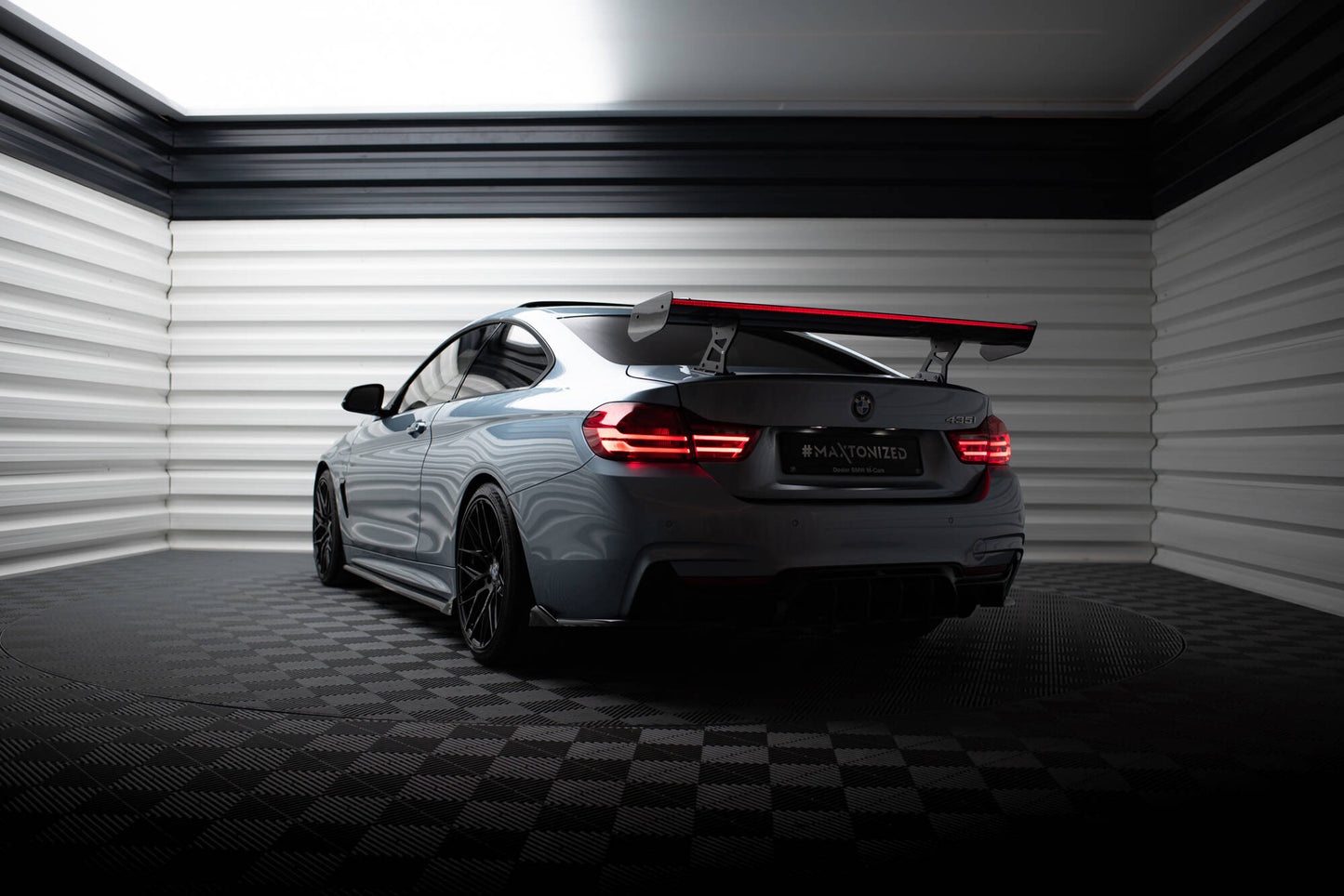 Carbon spoiler with internal brackets uprights + led bmw 4 f32 / 4 f32 m-pack coupe