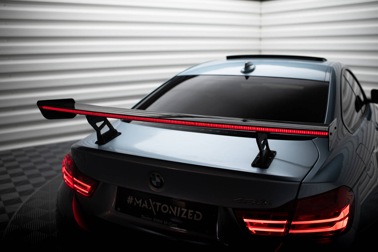 Carbon spoiler with internal brackets uprights + led bmw 4 f32 / 4 f32 m-pack coupe