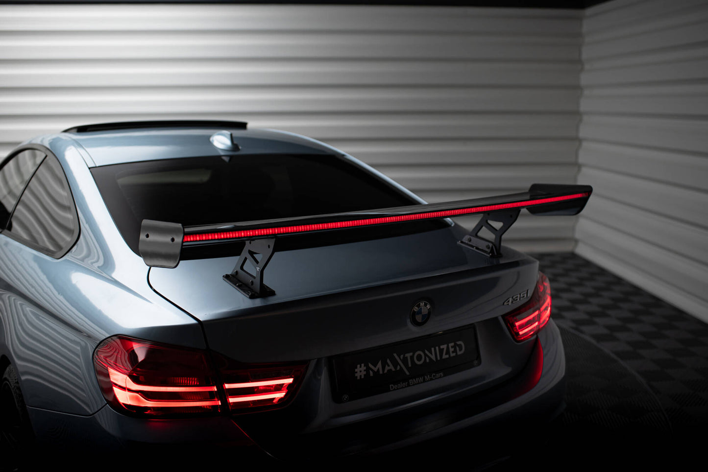 Carbon spoiler with internal brackets uprights + led bmw 4 f32 / 4 f32 m-pack coupe