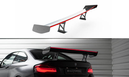Carbon spoiler with internal brackets uprights + led bmw m2 f87 / 2 / 2 m-pack f22