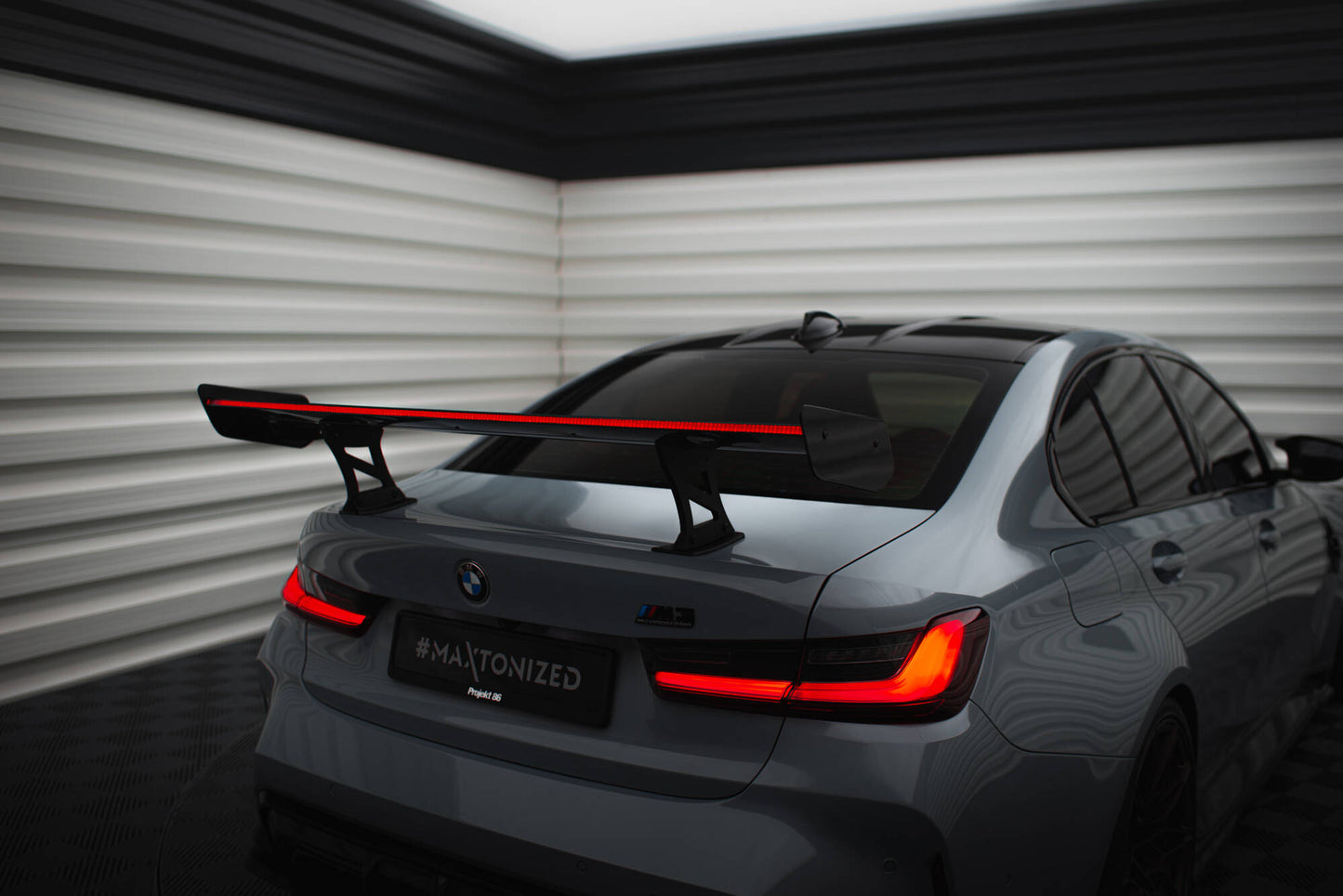 Carbon Spoiler with Internal Brackets Uprights + LED BMW M3 G80 / M340i G20 / 3 M-Pack G20 / 3 Standard G20