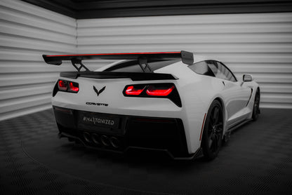 Carbon Spoiler with Internal Brackets Uprights + LED Chevrolet Corvette Stingray / Grand Sport C7