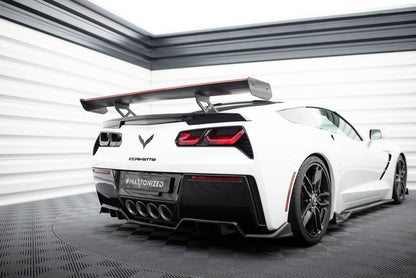 Carbon Spoiler with Internal Brackets Uprights + LED Chevrolet Corvette Stingray / Grand Sport C7