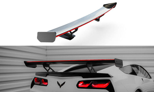 Carbon Spoiler with Internal Brackets Uprights + LED Chevrolet Corvette Stingray / Grand Sport C7