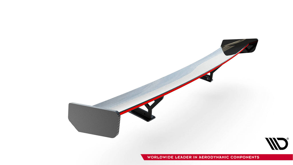 Carbon spoiler with internal brackets uprights + led honda civic si mk10