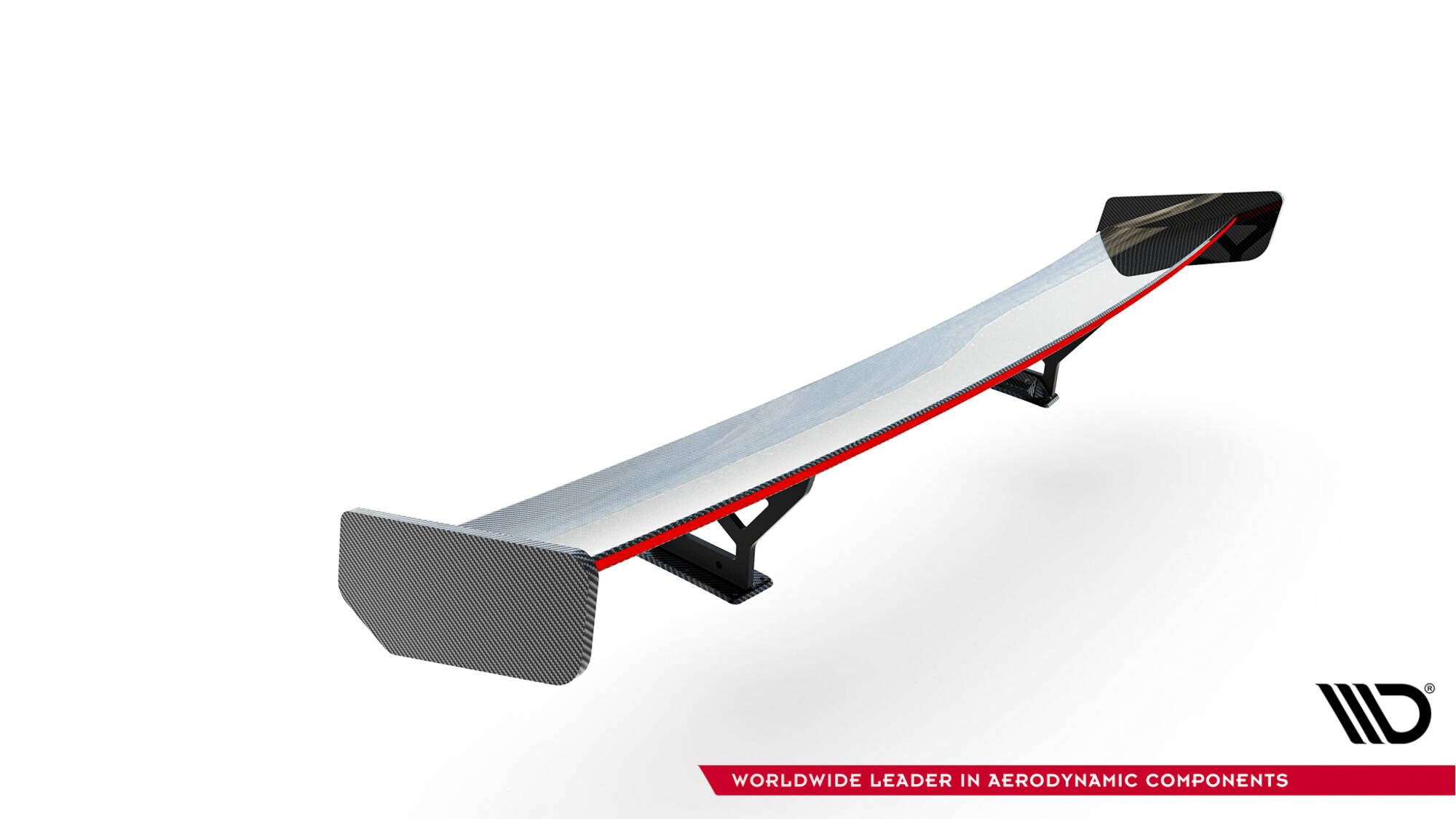 Carbon spoiler with internal brackets uprights + led honda civic si mk10