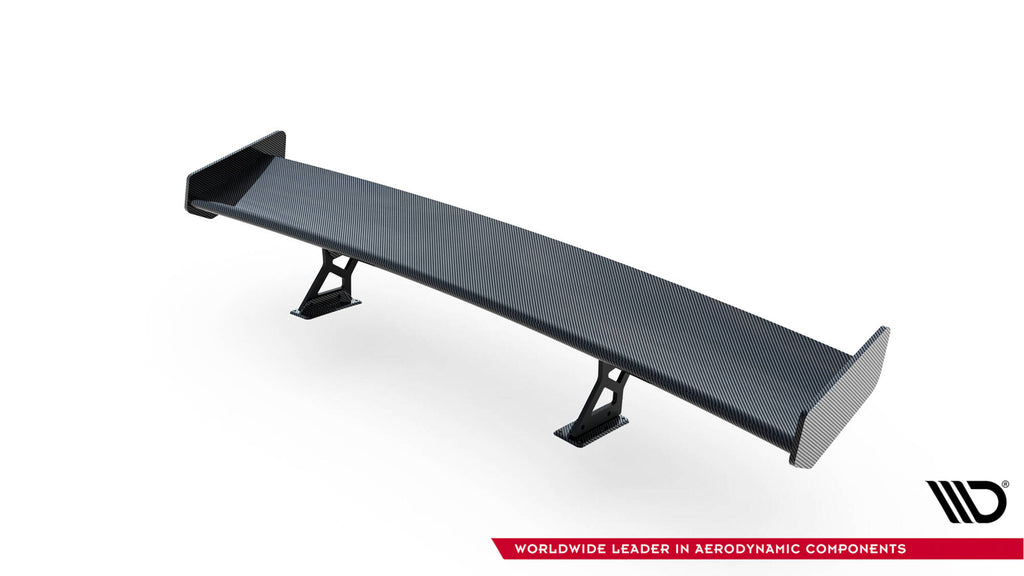 Carbon spoiler with internal brackets uprights + led honda civic si mk10