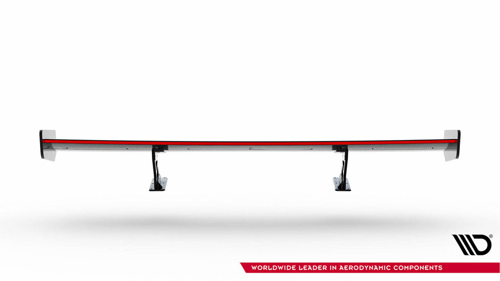 Carbon spoiler with internal brackets uprights + led honda civic si mk10