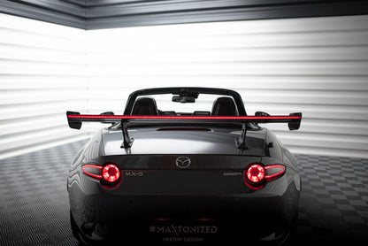 Carbon spoiler with internal brackets uprights + led mazda mx-5 nd (mk4)