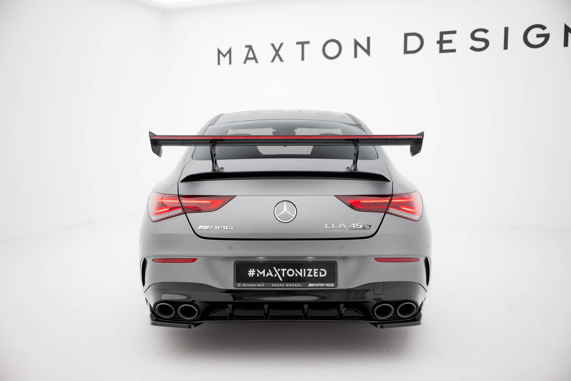 Carbon spoiler with internal brackets uprights + led mercedes-benz cla coupe c118 / c118 facelift