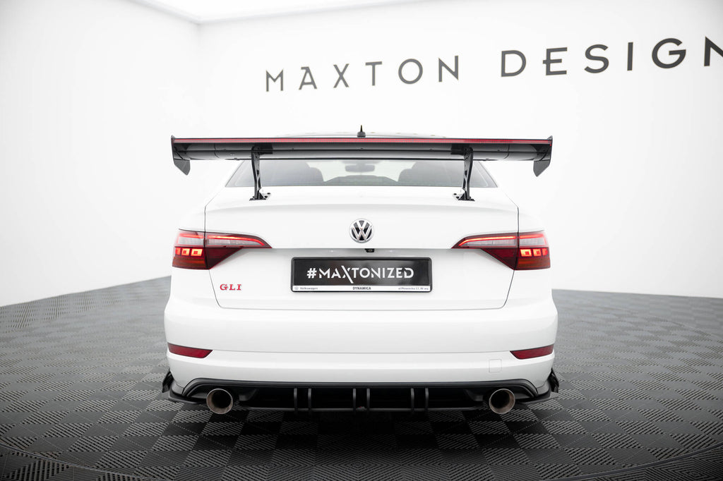 Carbon spoiler with internal brackets uprights + led volkswagen jetta gli mk7