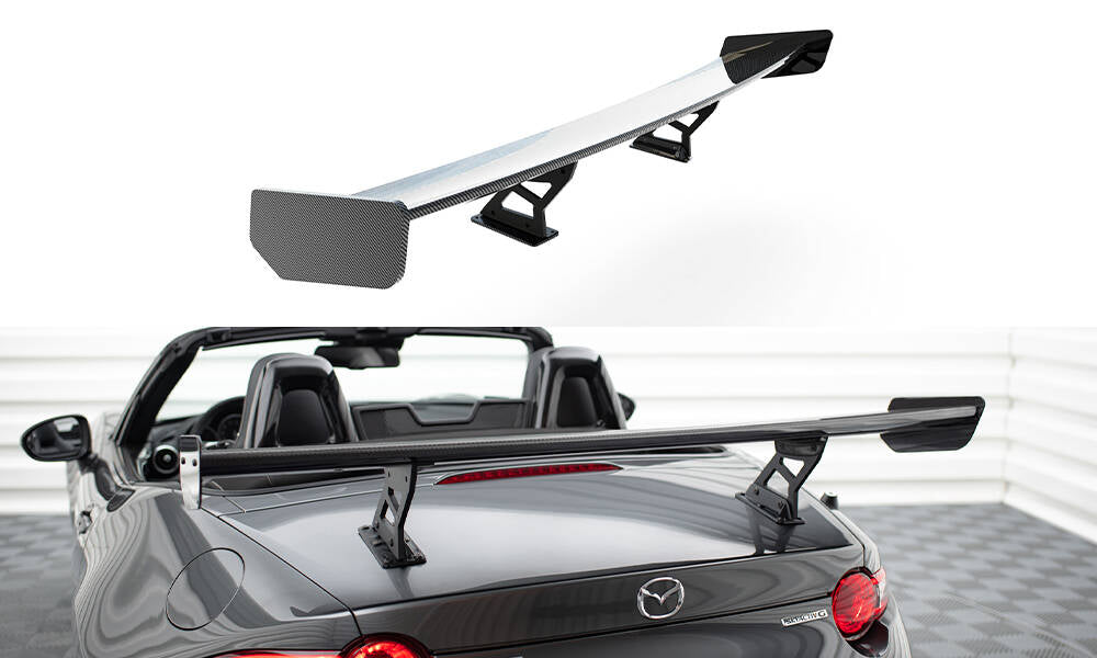 Hiilipoileri, jossa on sisäiset kiinnikkeet pystyssä Mazda MX-5 ND (MK4)