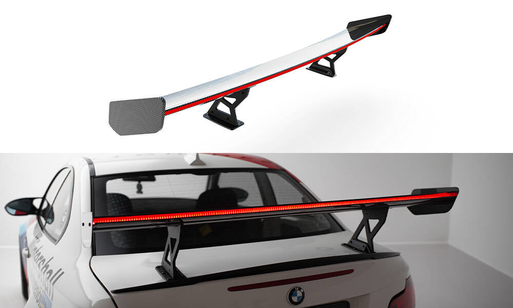 Carbon Spoiler with Internal Brackets Uprights v.1 + LED BMW 1 m E82