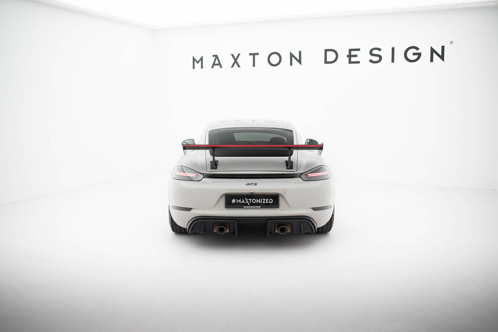 Hiilpoileri sisäisillä suluilla pystyssä V.1 + LED Porsche 718 Cayman 982c