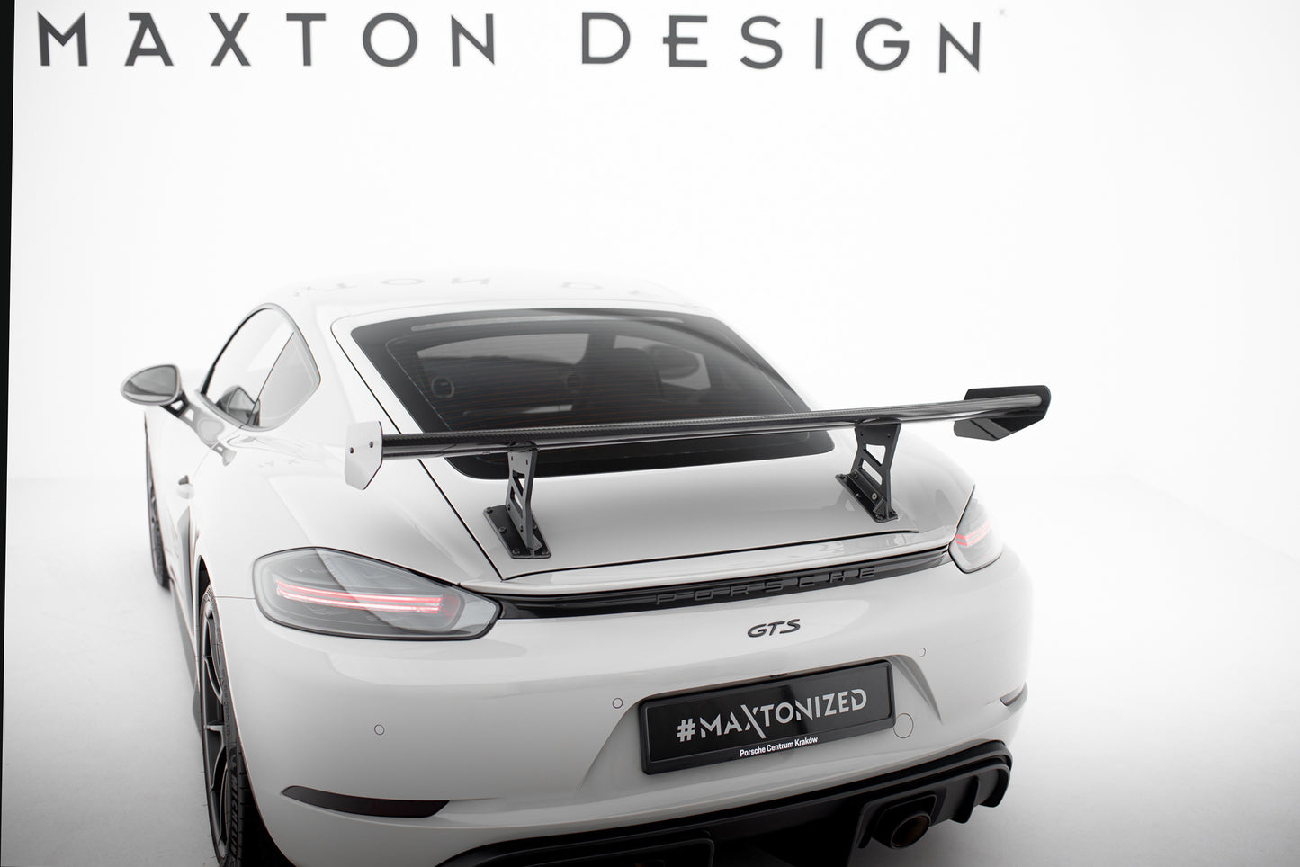 Carbon Spoiler with Internal Brackets Uprights v.1 Porsche 718 Cayman 982C