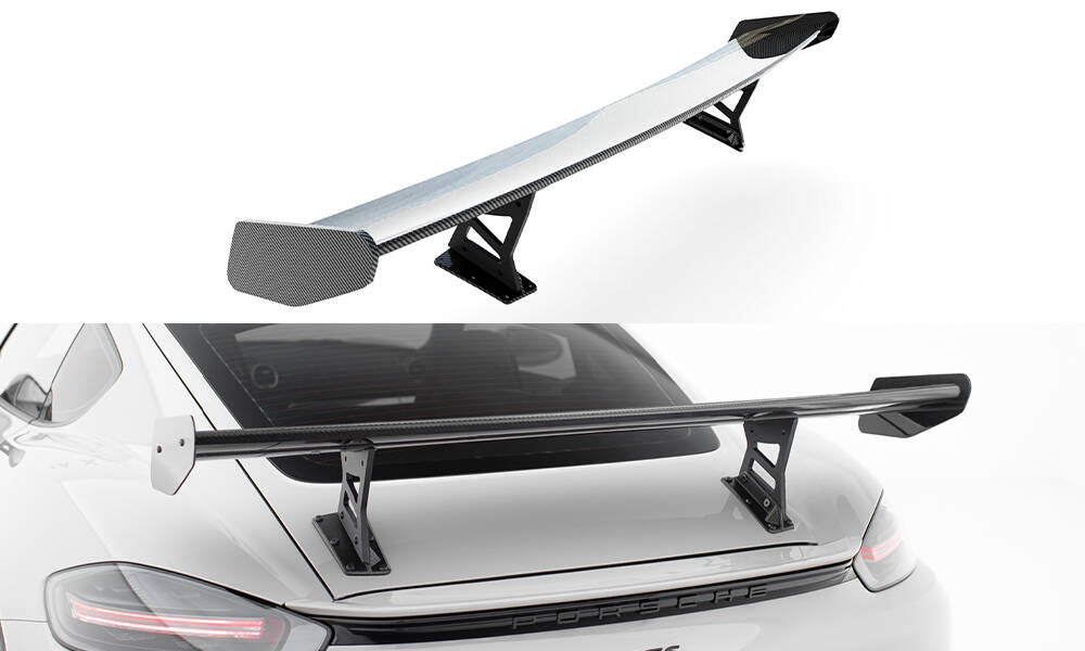 Carbon Spoiler with Internal Brackets Uprights v.1 Porsche 718 Cayman 982C