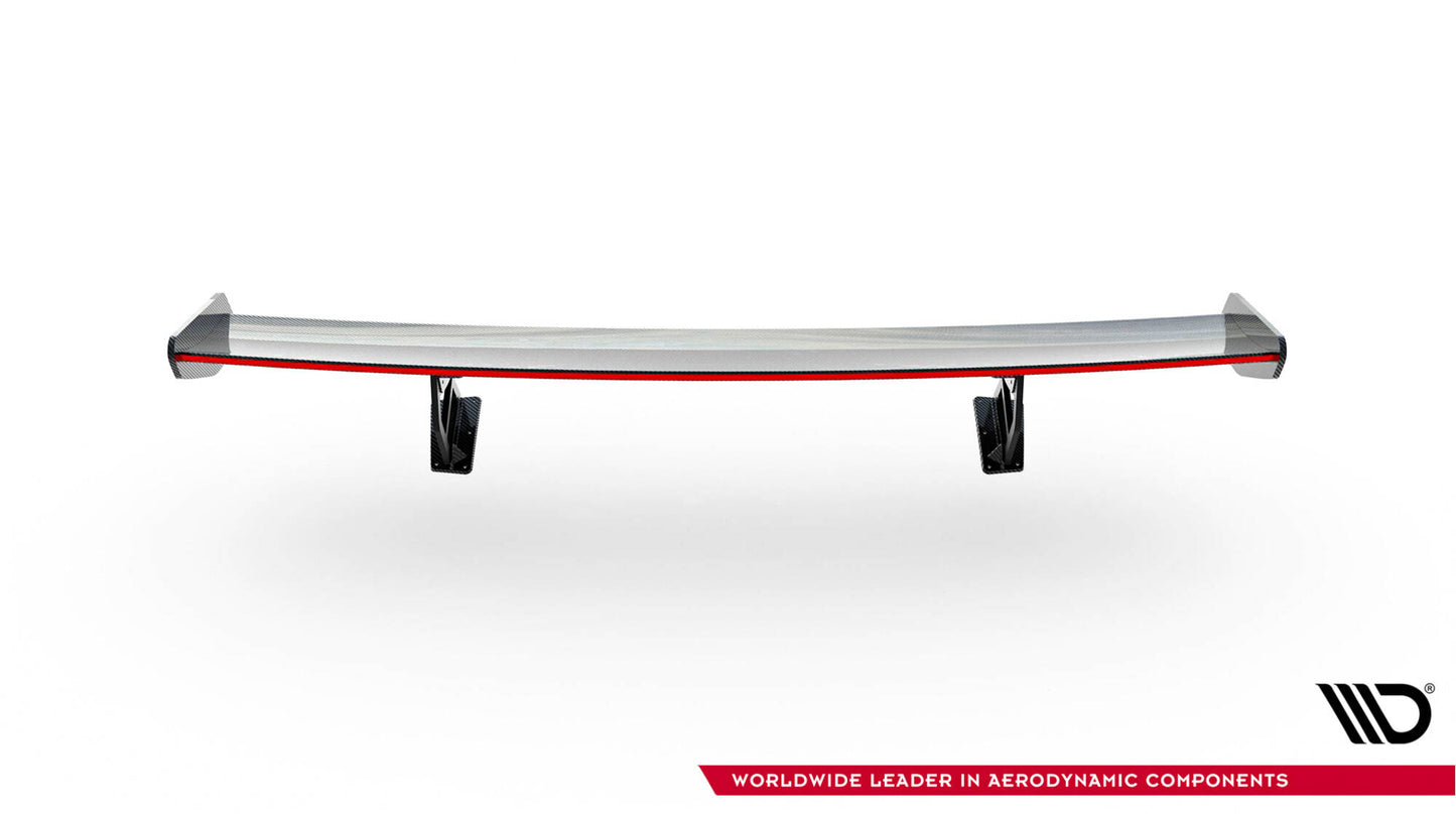 Carbon Spoiler with Internal Brackets Uprights v.2 + LED Porsche 718 Cayman 982C