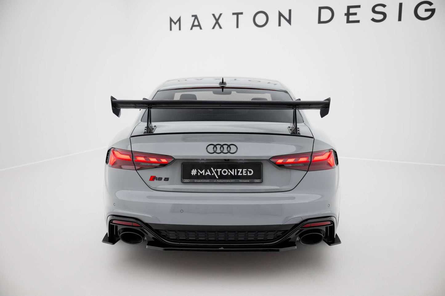 Carbon spoiler with upper swan mounting  audi a5 / a5 s-line / s5 / rs5 coupe f5 / f5 facelift