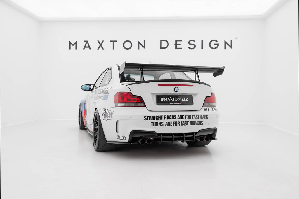 Carbon spoiler with upper swan mounting  bmw 1 m e82