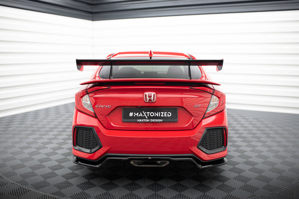 Hiilpoileri, jolla on ylempi joutsen kiinnittämällä Honda Civic Si Mk10