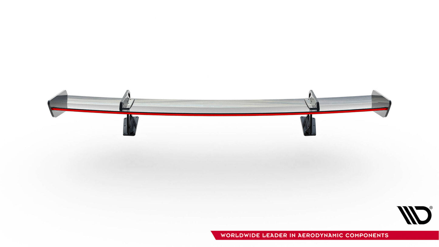 Carbon spoiler with upper swan mounting + led audi a5 / a5 s-line / s5 / rs5 coupe f5 / f5 facelift