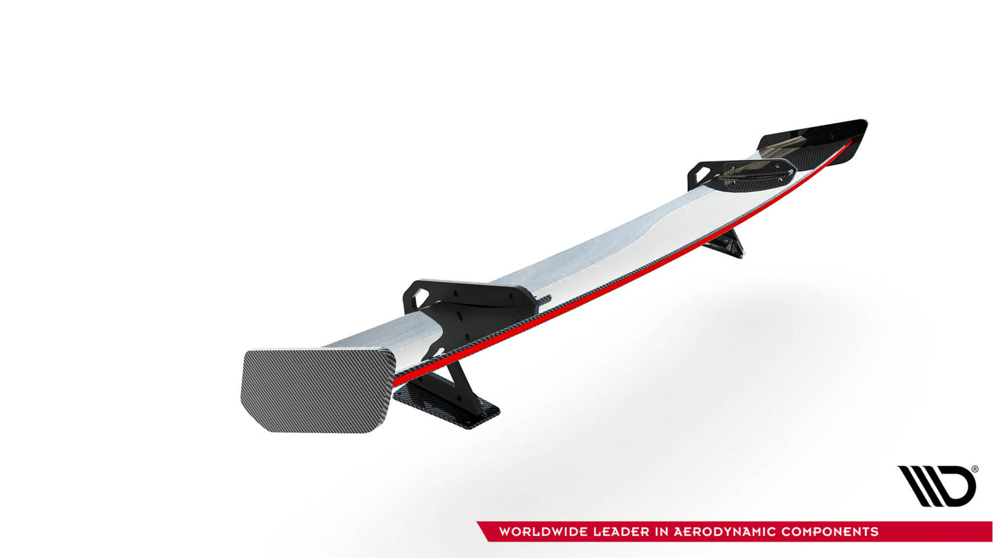 Carbon spoiler with upper swan mounting + led audi a5 / a5 s-line / s5 / rs5 coupe f5 / f5 facelift