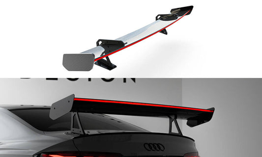 Carbon spoiler with upper swan mounting + led audi a5 / a5 s-line / s5 / rs5 coupe f5 / f5 facelift