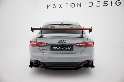 Carbon spoiler with upper swan mounting + led audi a5 / a5 s-line / s5 / rs5 coupe f5 / f5 facelift