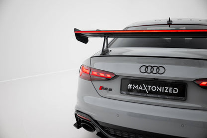 Carbon spoiler with upper swan mounting + led audi a5 / a5 s-line / s5 / rs5 coupe f5 / f5 facelift