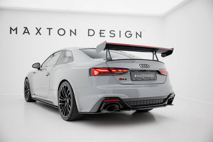 Carbon spoiler with upper swan mounting + led audi a5 / a5 s-line / s5 / rs5 coupe f5 / f5 facelift