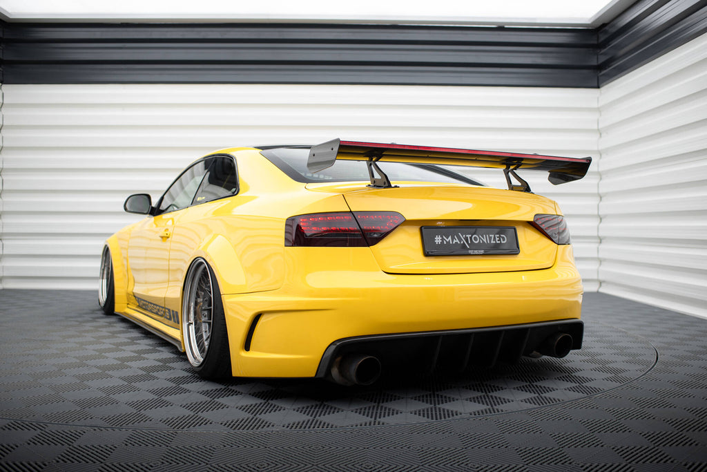 Carbon spoiler with upper swan mounting + led audi a5 coupe 8t
