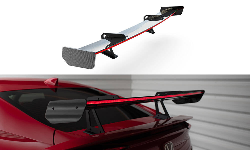 Carbon spoiler med øvre svanemontering + ledet Honda Civic Si MK10