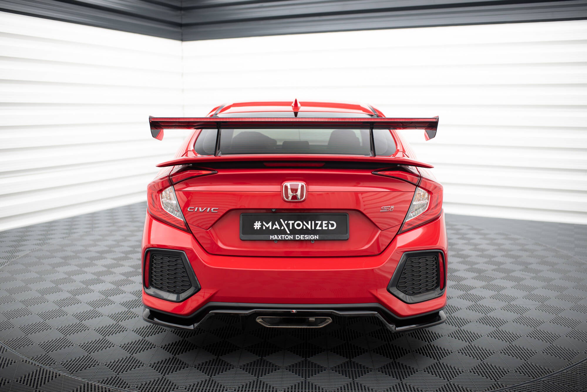 Carbon spoiler med øvre svanemontering + ledet Honda Civic Si MK10