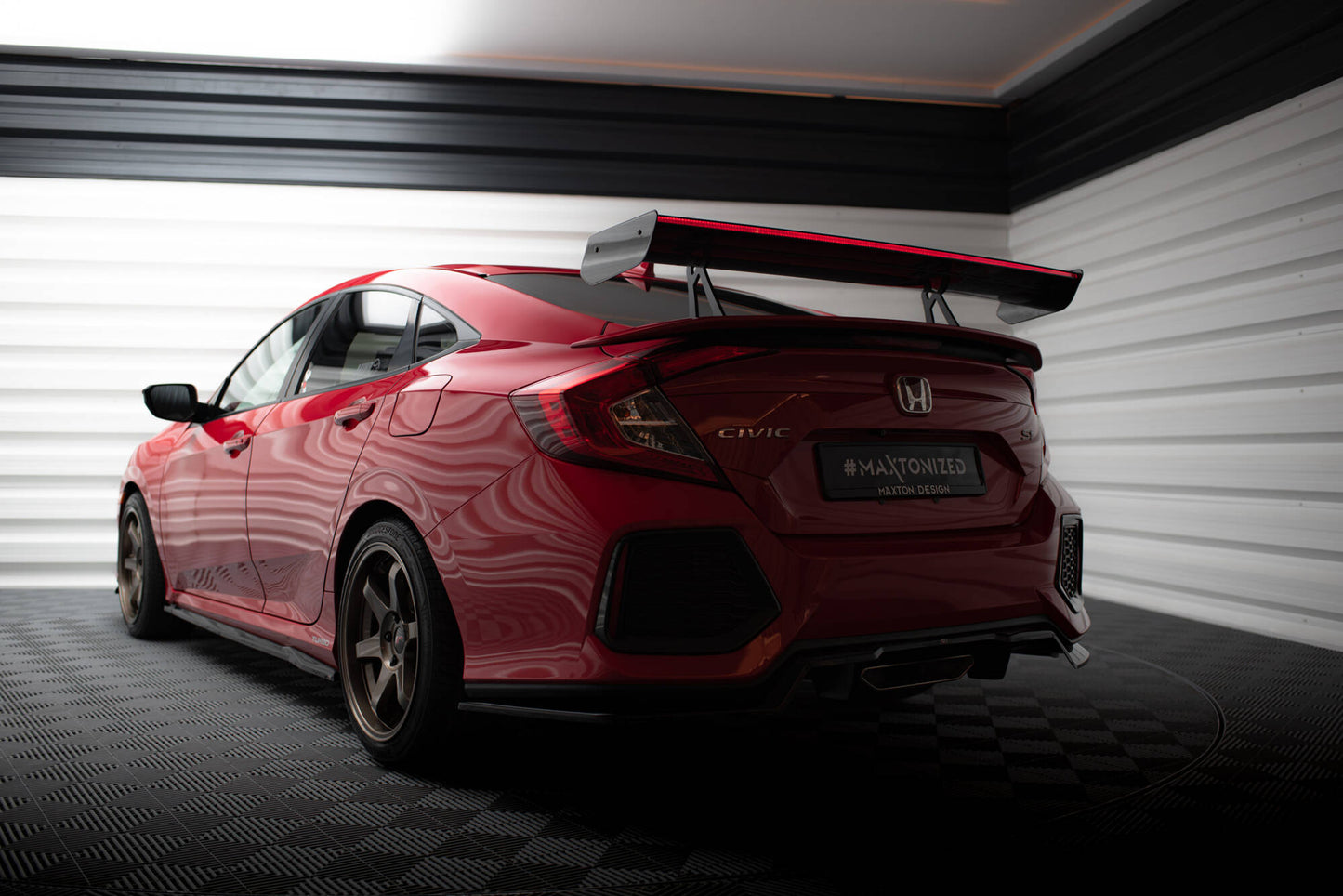Carbon Spoiler with Upper Swan Mounting + LED Honda Civic SI MK10