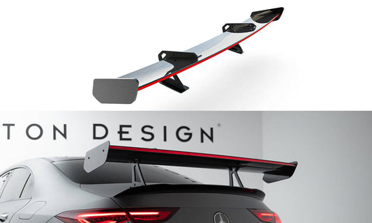Carbon spoiler with upper swan mounting + led mercedes-benz cla coupe c118 / c118 facelift