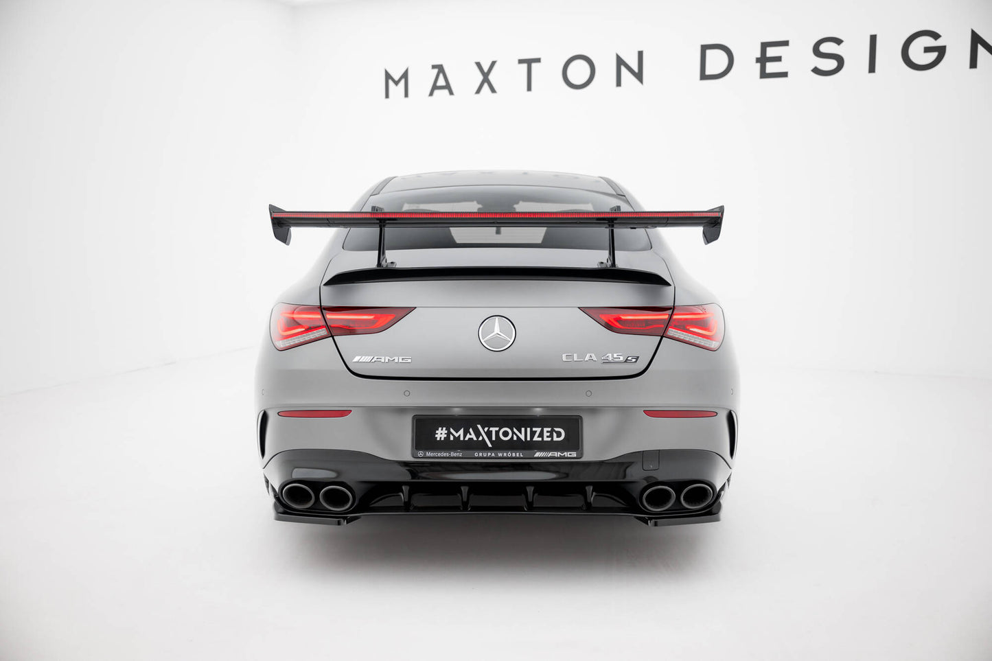 Carbon spoiler with upper swan mounting + led mercedes-benz cla coupe c118 / c118 facelift