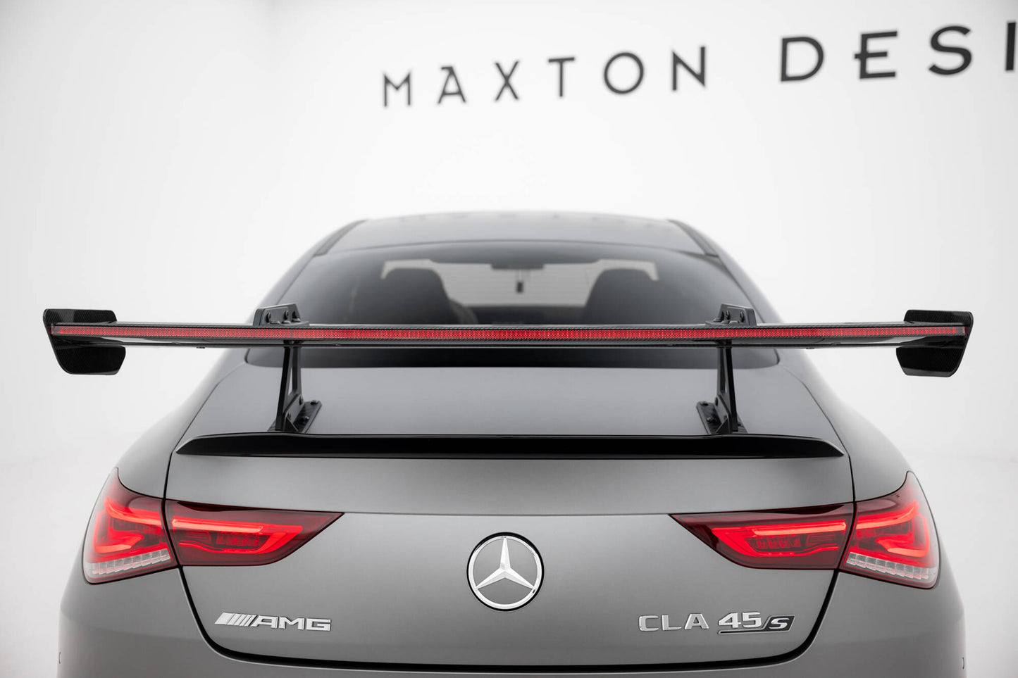 Carbon spoiler with upper swan mounting + led mercedes-benz cla coupe c118 / c118 facelift