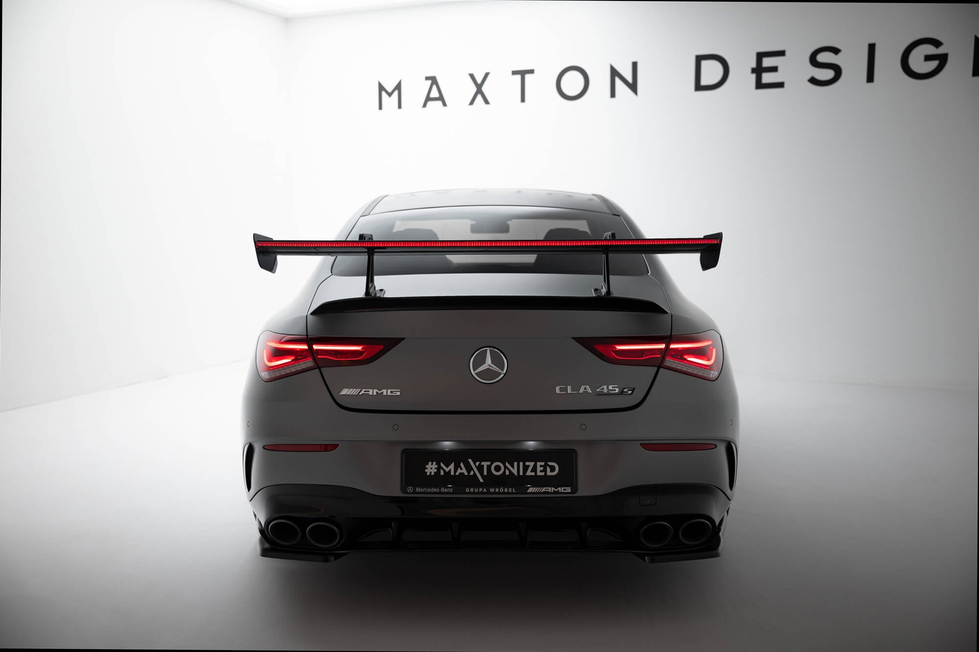 Carbon Spoiler with Upper Swan Mounting + LED Mercedes-Benz Cla Coupe C118 / C118 Facelift