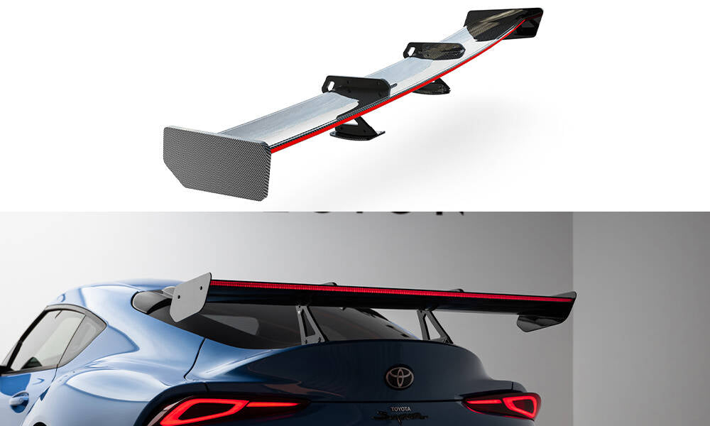 Carbon spoiler med øvre svanemontering + førte Toyota Supra Mk5