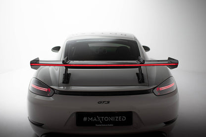 Hiilpoileri, jolla on ylempi joutsenkiinnitys V.1 + LED Porsche 718 Cayman 982C