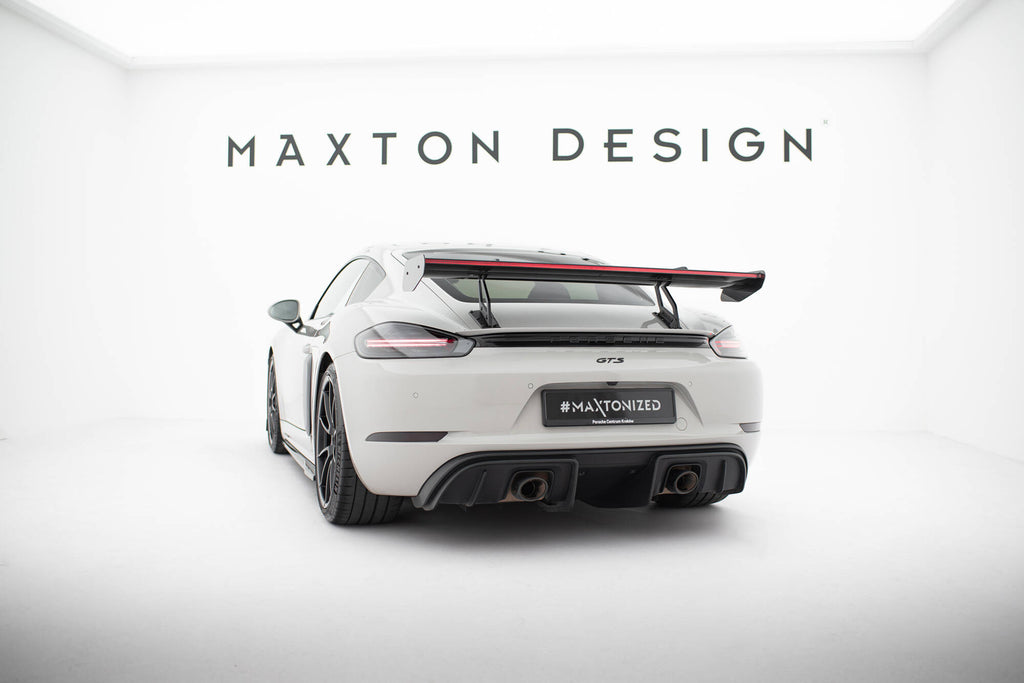 Carbon spoiler with upper swan mounting v.2 + led porsche 718 cayman 982c