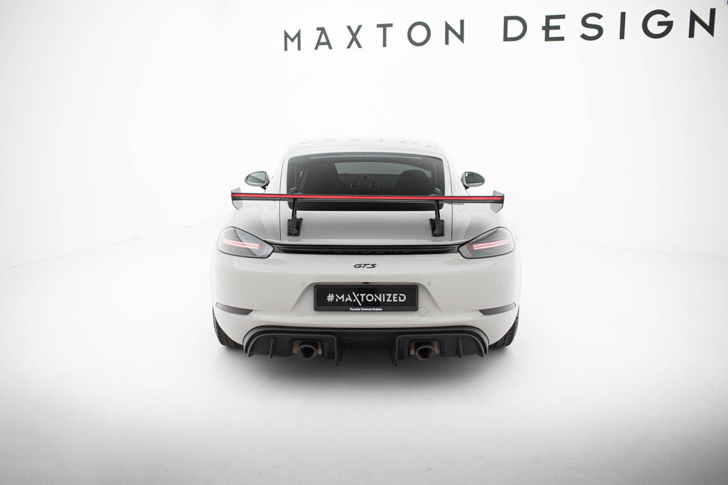 Carbon spoiler with upper swan mounting v.2 + led porsche 718 cayman 982c