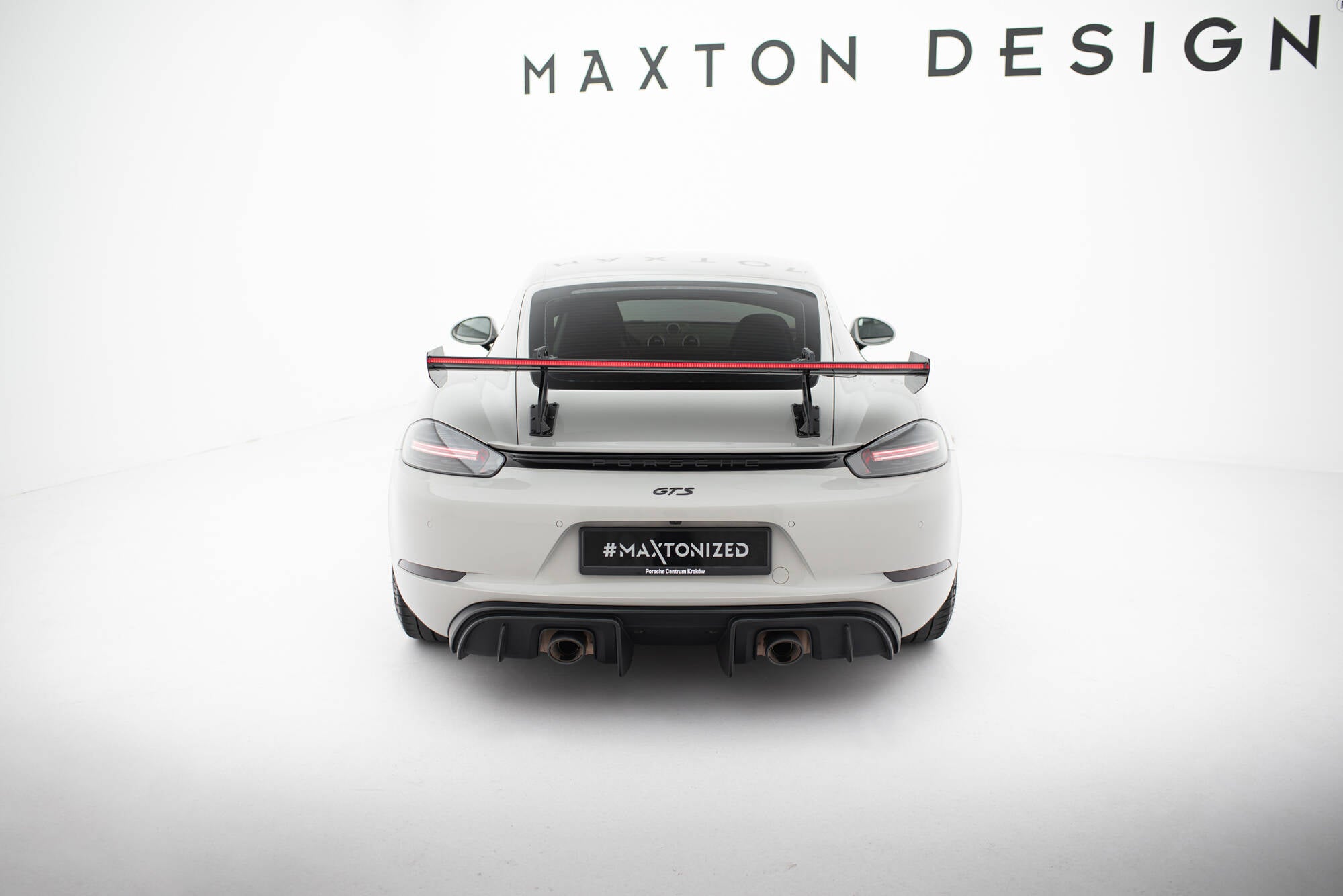 Carbon spoiler with upper swan mounting v.2 + led porsche 718 cayman 982c