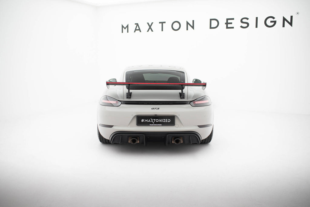 Carbon spoiler with upper swan mounting v.2 + led porsche 718 cayman 982c