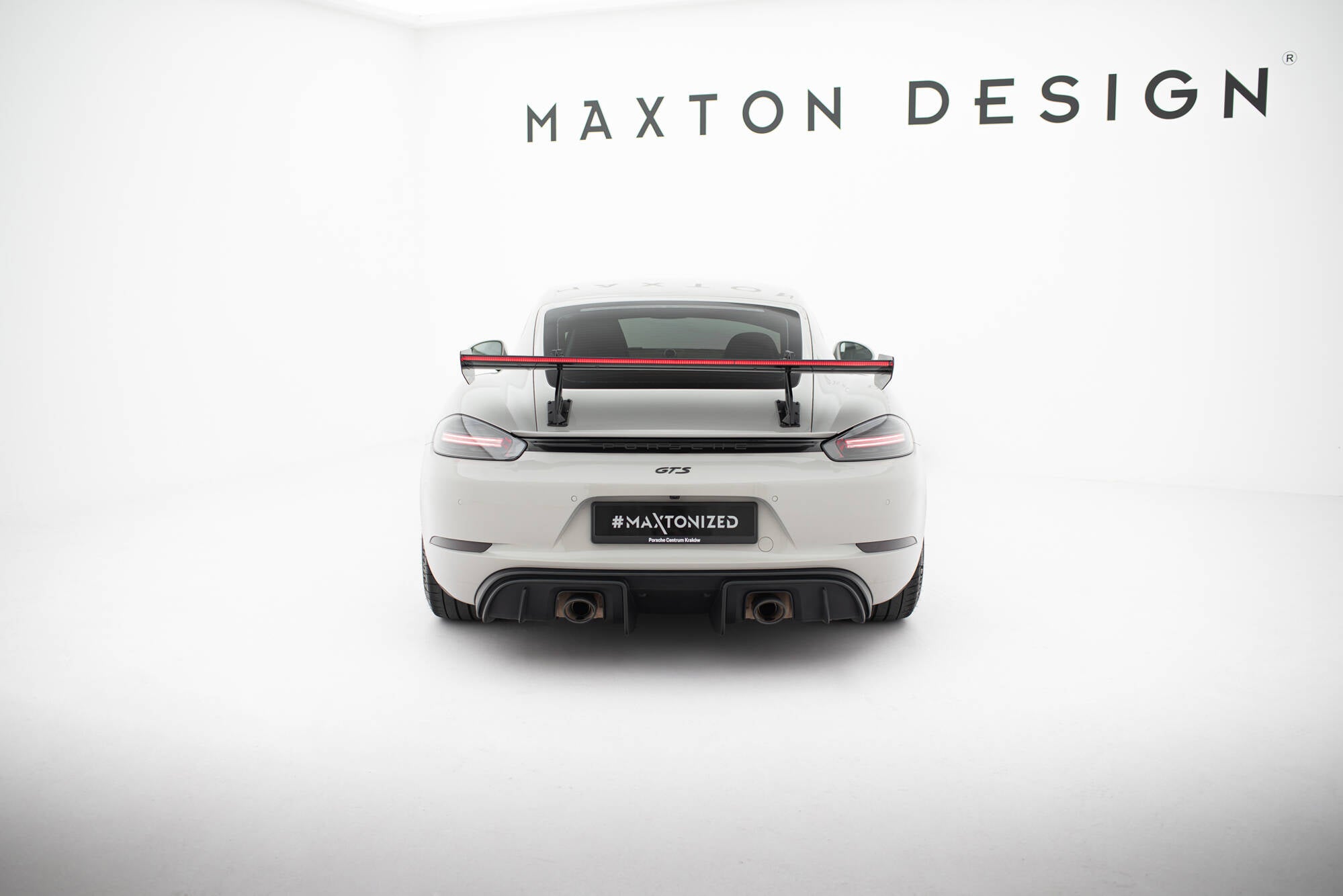 Carbon spoiler with upper swan mounting v.2 + led porsche 718 cayman 982c