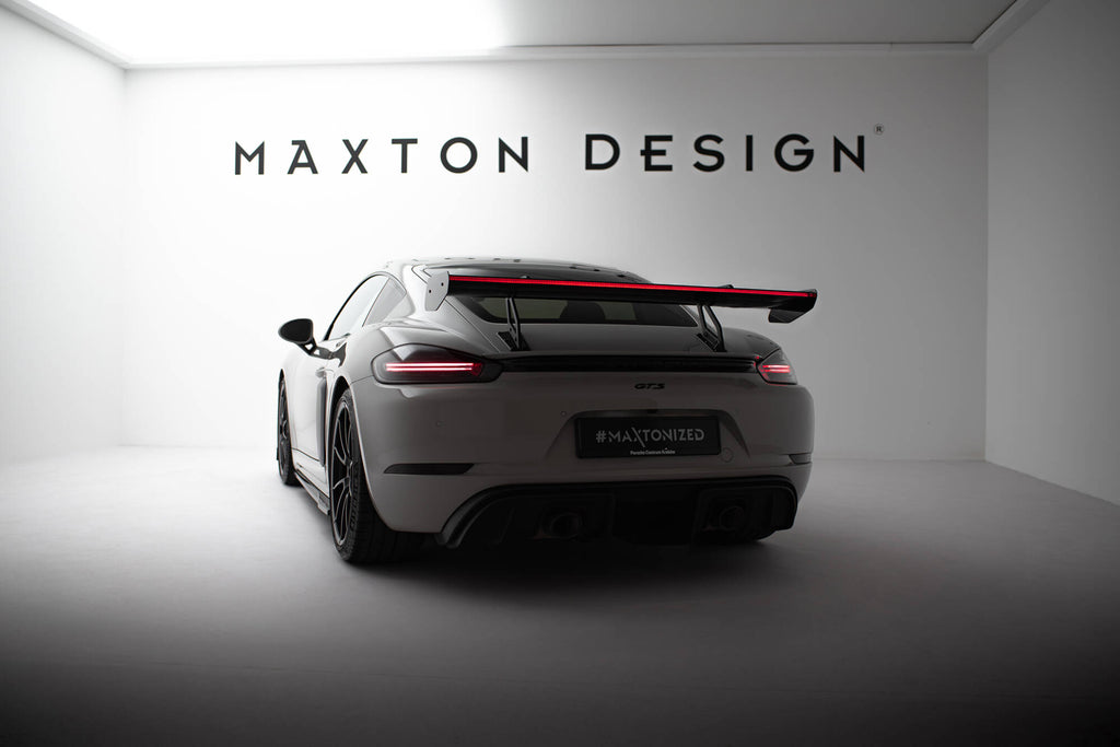 Carbon spoiler with upper swan mounting v.2 + led porsche 718 cayman 982c