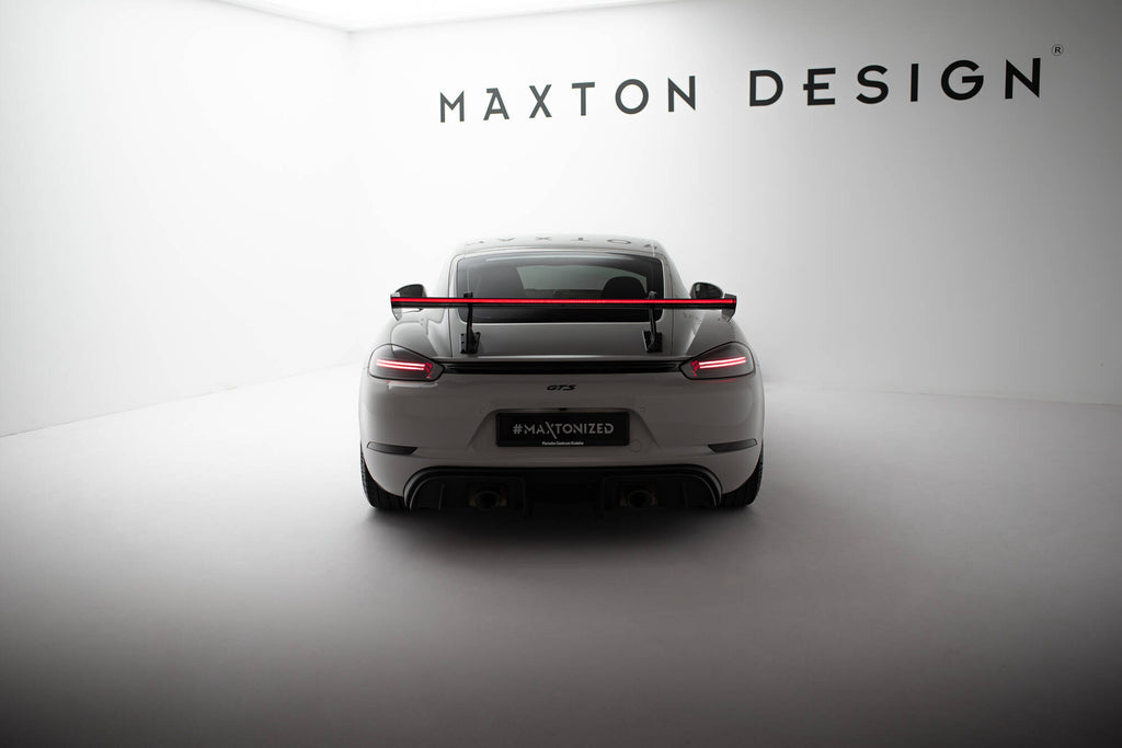 Carbon spoiler with upper swan mounting v.2 + led porsche 718 cayman 982c