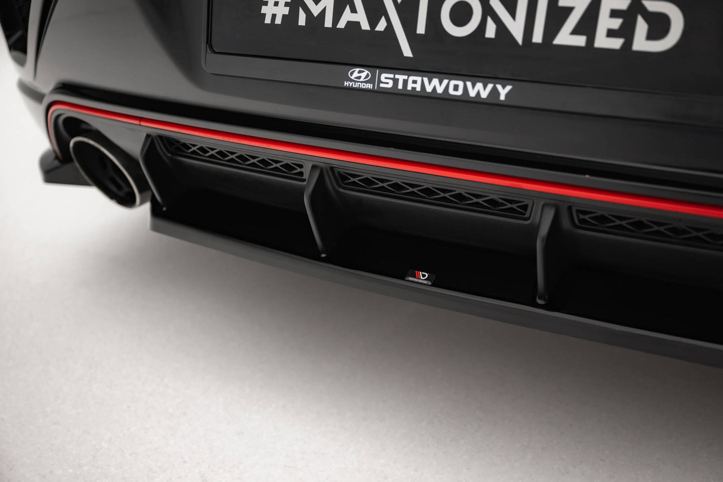 Central rear splitter for hyundai veloster n mk2