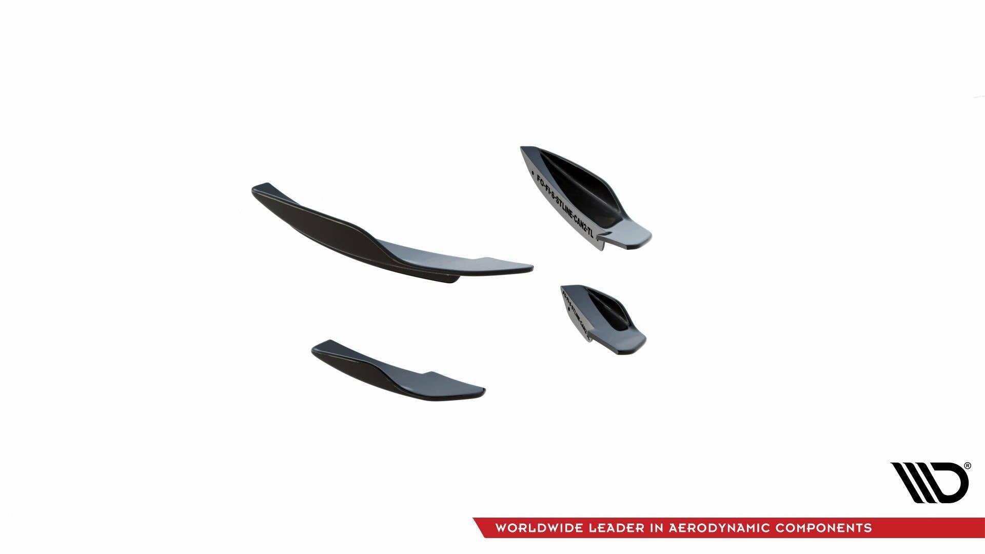 Forreste kofangervinger (canards) v.2 Ford Fiesta MK8 ST / ST-line